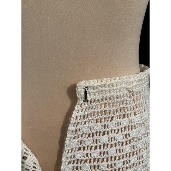 Vintage Cream Handmade Crocheted 2 Piece Top Skirt Dress STUNNING OOAK - Picture 13 of 13